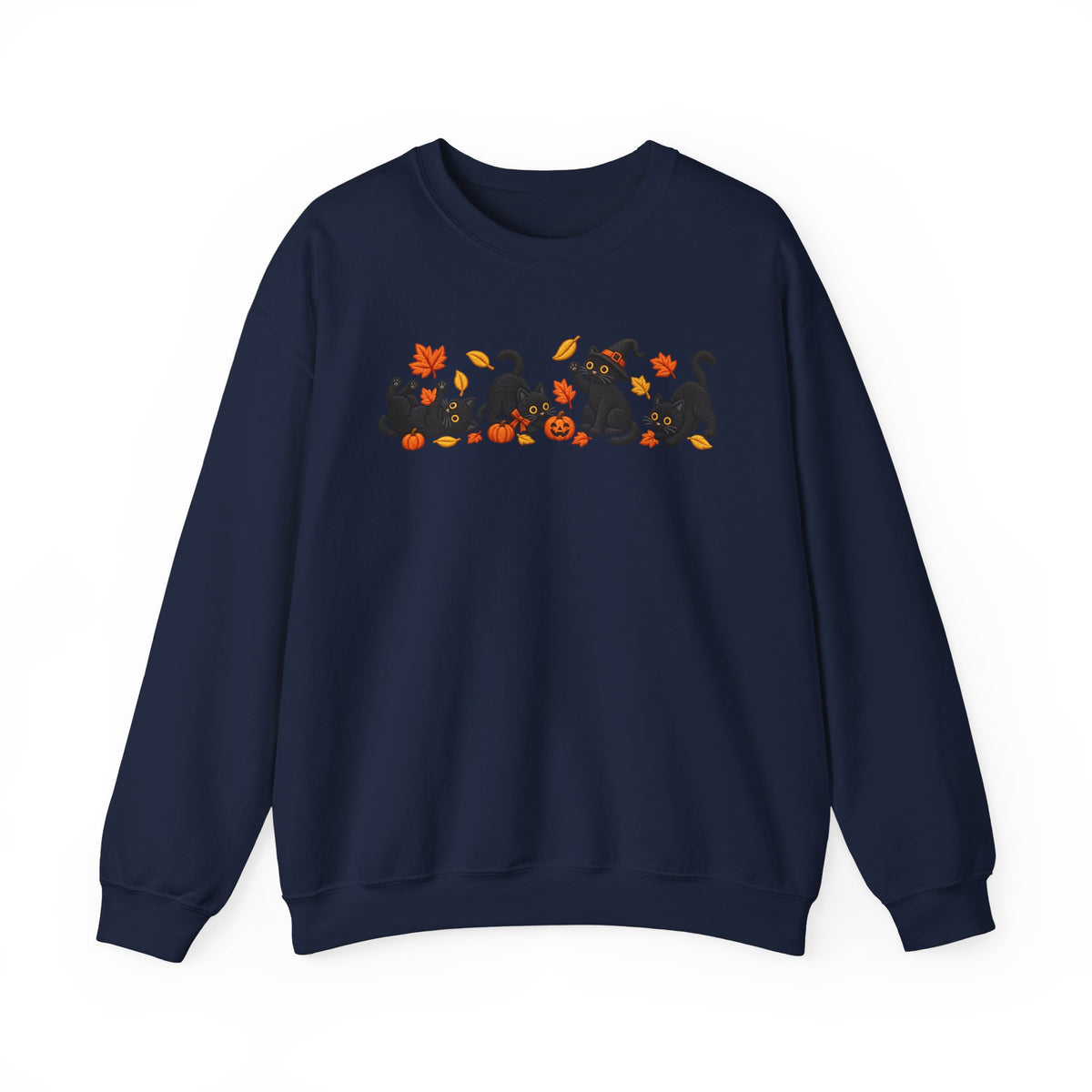 Autumn Play Black Cats Crewneck Sweatshirt