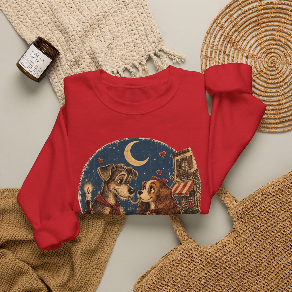 Love at First Bite Sweatshirt — Cute Dog & Pizza Cozy Crewneck