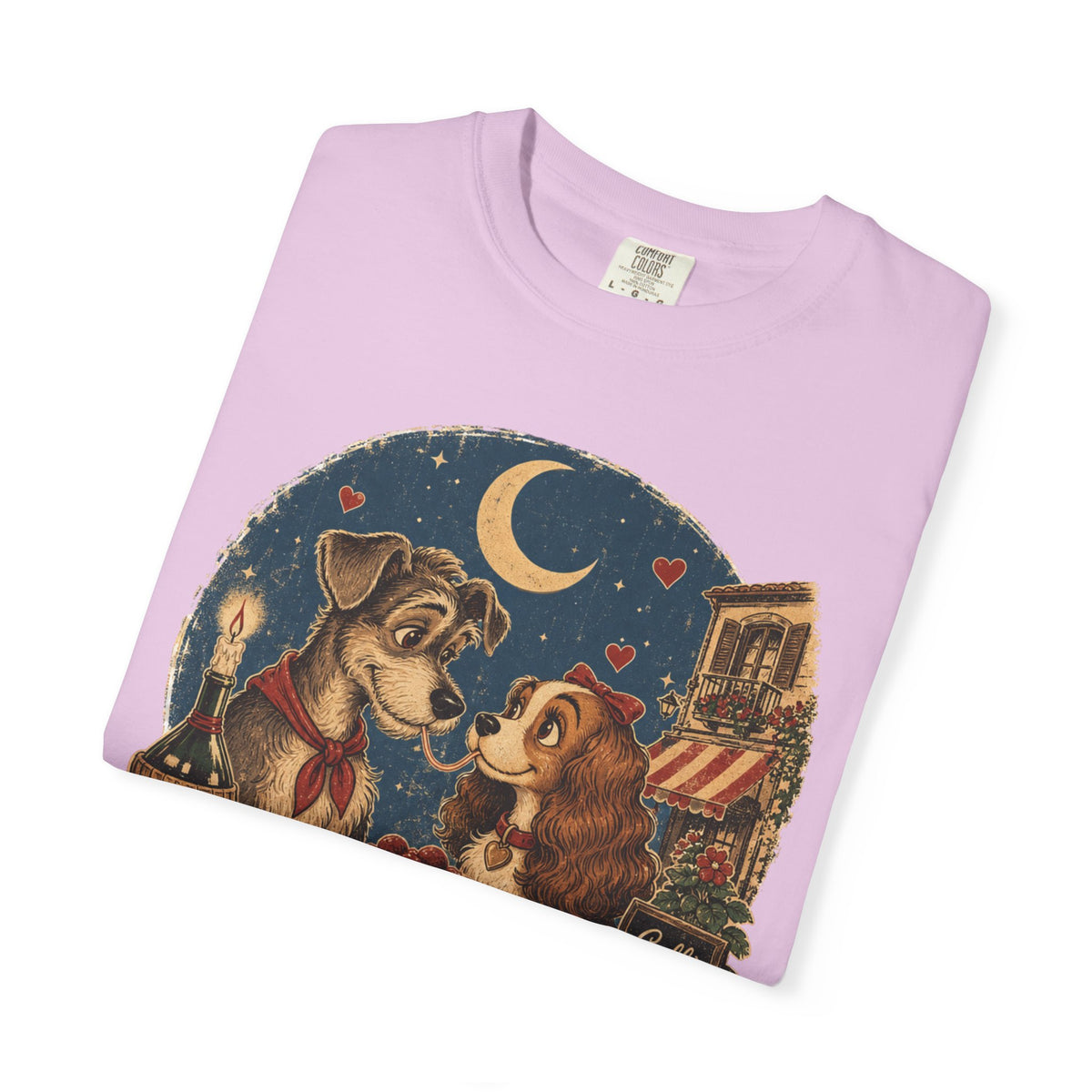 T-Shirt — "Love at First Bite" Vintage Pizza Date Dogs Tee