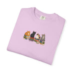 Cat Knit Crew T-Shirt — Cozy Cats Sitting Together Graphic Tee