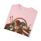 Cat in Yarn Basket T‑Shirt — Cozy Holiday Knitting Cat Tee