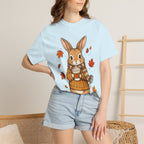 Autumn Bunny Tee — Cozy Fall Rabbit with Scarf & Hot Cocoa
