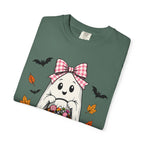 Cute Halloween Ghost T-Shirt — Trick-or-Treat Pumpkin & Bats