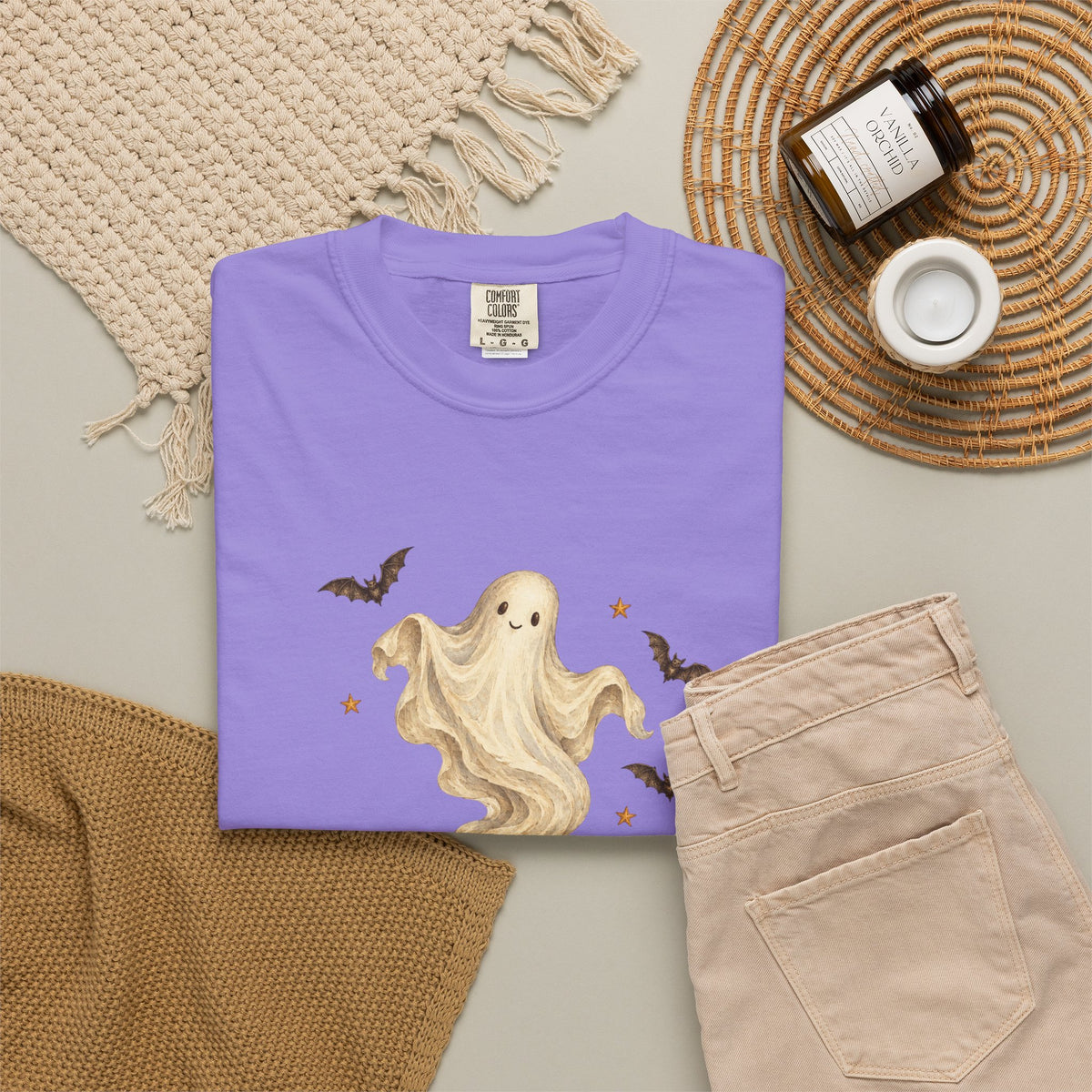 Halloween Ghost in Jack-O'-Lantern T-Shirt