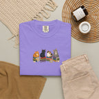 Cat Knit Crew T-Shirt — Cozy Cats Sitting Together Graphic Tee