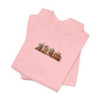 Coffee Crew Cute Graphic Tee — Espresso, Latte & Mocha Cartoon Shirt
