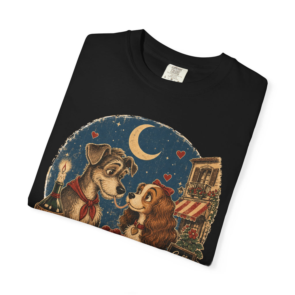 T-Shirt — "Love at First Bite" Vintage Pizza Date Dogs Tee