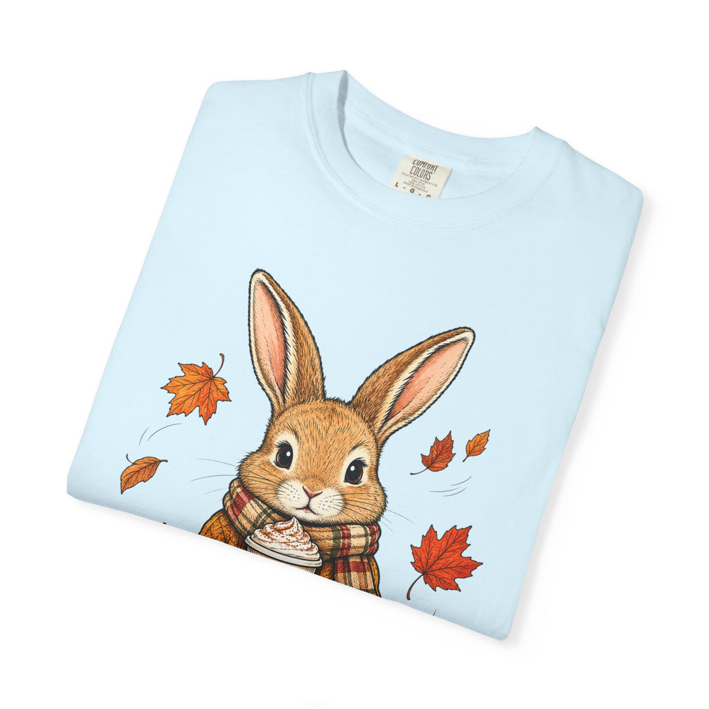 Autumn Bunny Tee — Cozy Fall Rabbit with Scarf & Hot Cocoa