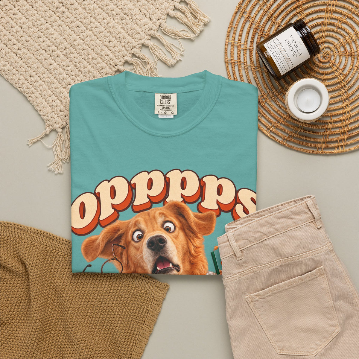 Oops Puppy T-Shirt — Cute Dog Spilling Coffee Graphic Tee
