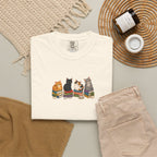 Cat Knit Crew T-Shirt — Cozy Cats Sitting Together Graphic Tee