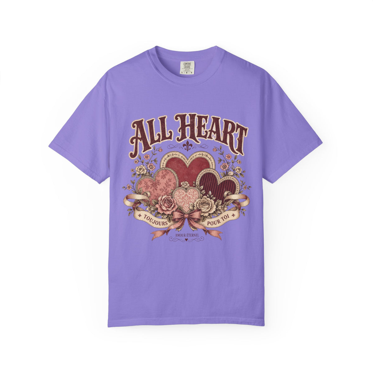 All Heart Vintage Floral Tee — "All Heart" Graphic T-Shirt