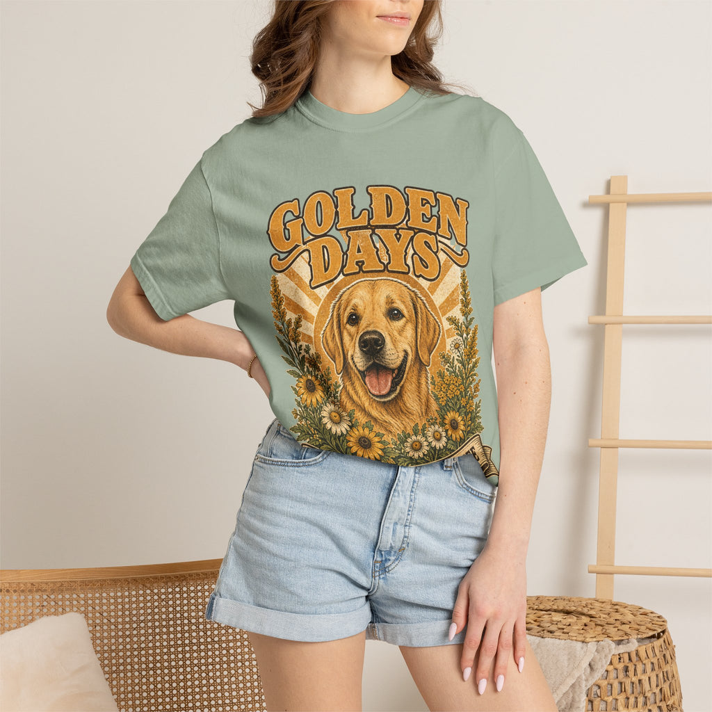Golden Days Golden Retriever T-Shirt — "Good Dog • Good Life" Graphic Tee