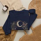 Mystic Moon & Mushroom Crewneck Sweatshirt — "Whisper to the Wild" Nature Graphic