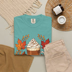 Pumpkin Spice Latte T-Shirt — Autumn Coffee Fall Leaves Tee