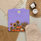 T-Shirt „Herbsternte-Wagen“ — Kürbis & Sonnenblume Herbst-T-Shirt