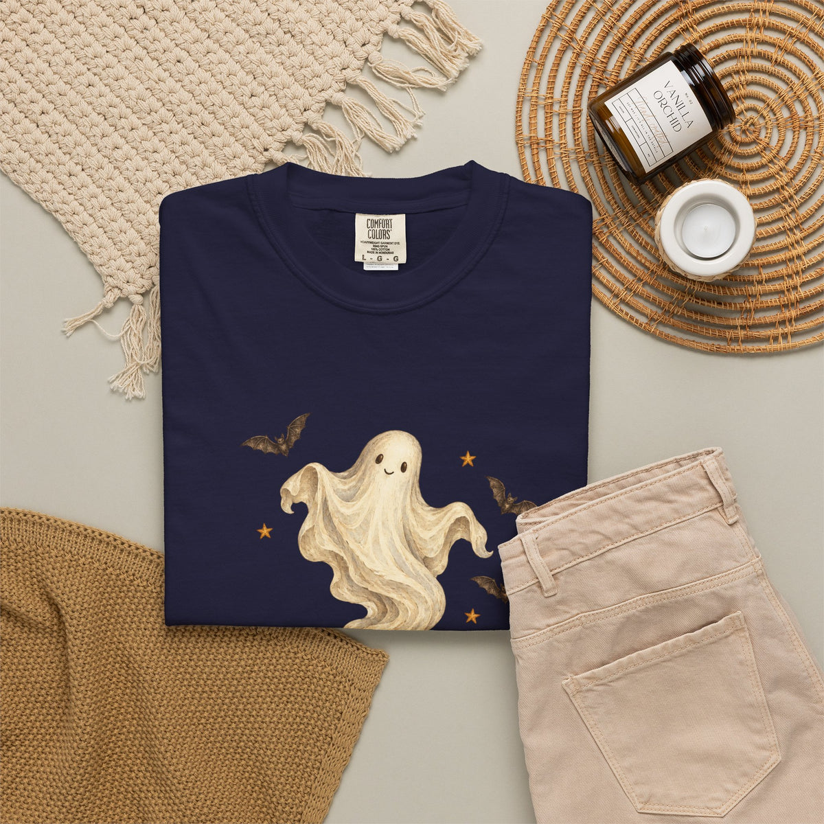 Halloween Ghost in Jack-O'-Lantern T-Shirt