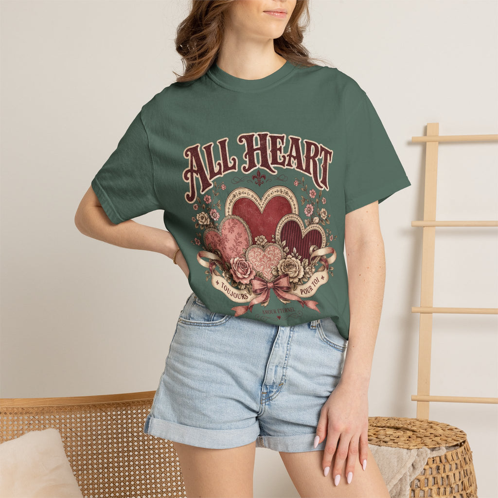 All Heart Vintage Floral Tee — "All Heart" Graphic T-Shirt