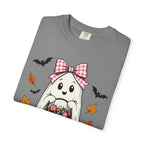 Cute Halloween Ghost T-Shirt — Trick-or-Treat Pumpkin & Bats