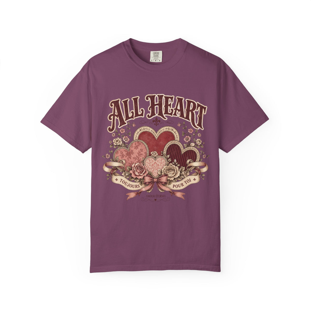 All Heart Vintage Floral Tee — "All Heart" Graphic T-Shirt