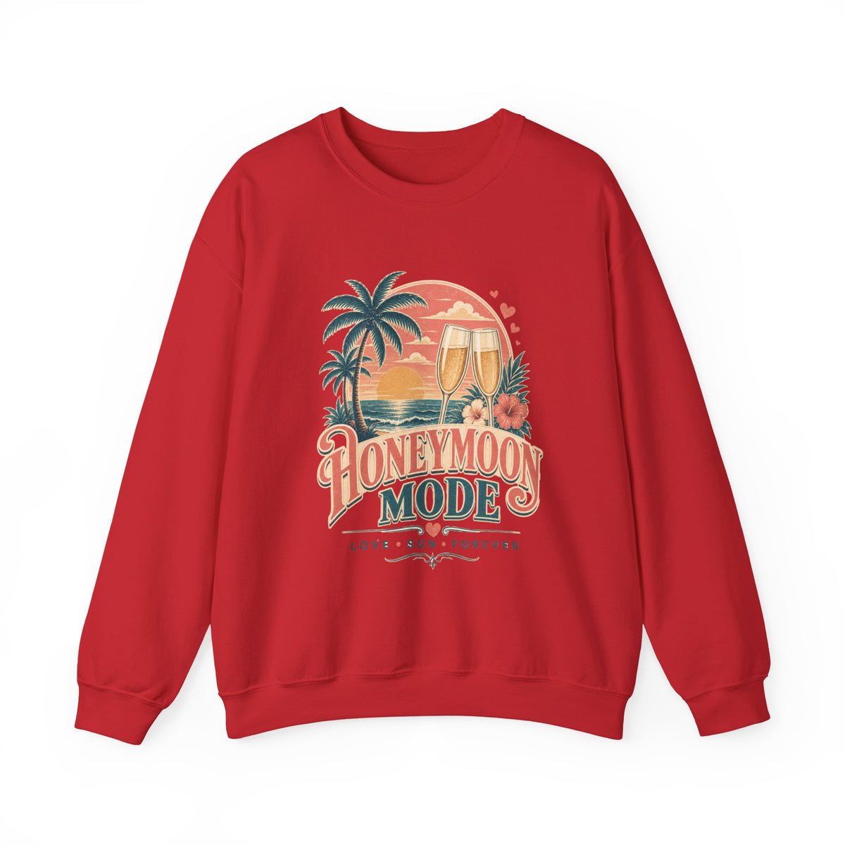 Honeymoon Mode Sweatshirt – Tropical Sunset Couples Crewneck