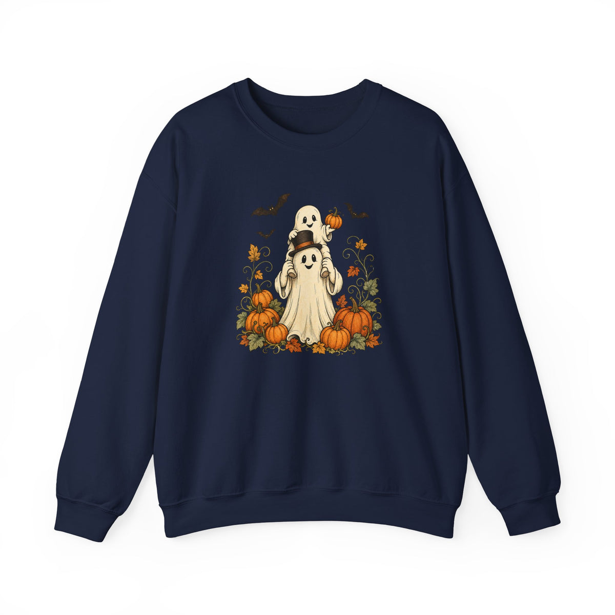 Halloween Pumpkin Ghost Crewneck Sweatshirt