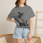 Her Human Witch Tee — Halloween Witch & Dog Graphic T-Shirt