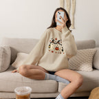 Halloween Puppy Ghosts Sweatshirt — Cute Dogs in Witch Hats with Jack-o'-Lantern
