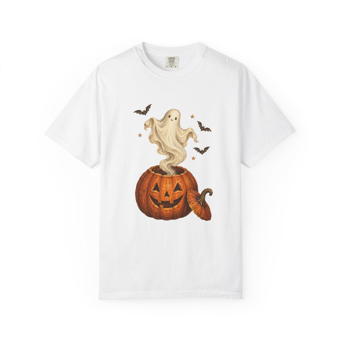 Halloween Ghost in Jack-O'-Lantern T-Shirt