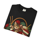 Cat in Yarn Basket T‑Shirt — Cozy Holiday Knitting Cat Tee