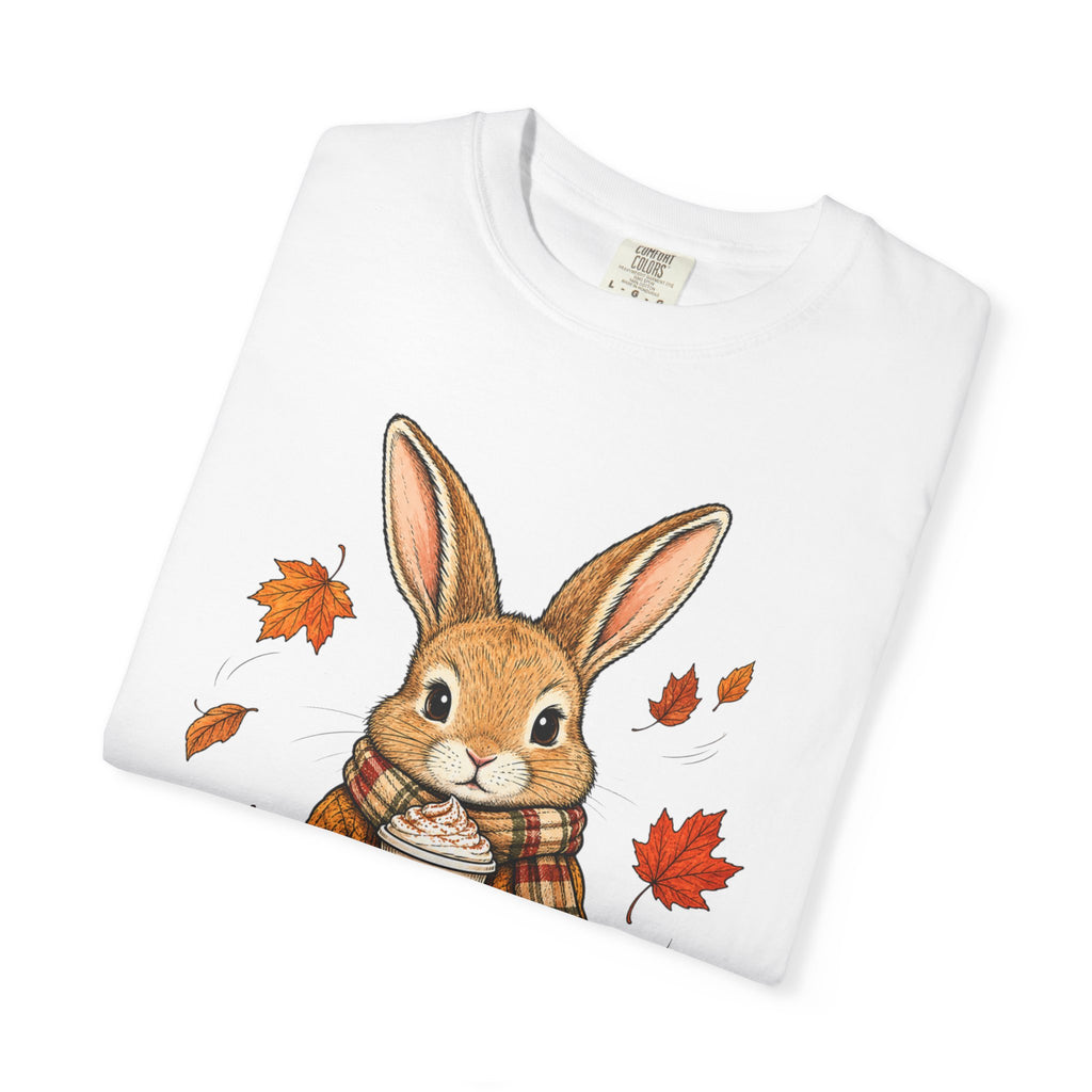 Autumn Bunny Tee — Cozy Fall Rabbit with Scarf & Hot Cocoa