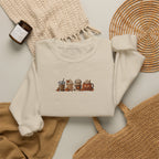 Cozy Camping Crewneck Sweatshirt — Niedliches Cartoon-Lagerfeuer-Freunde-Design