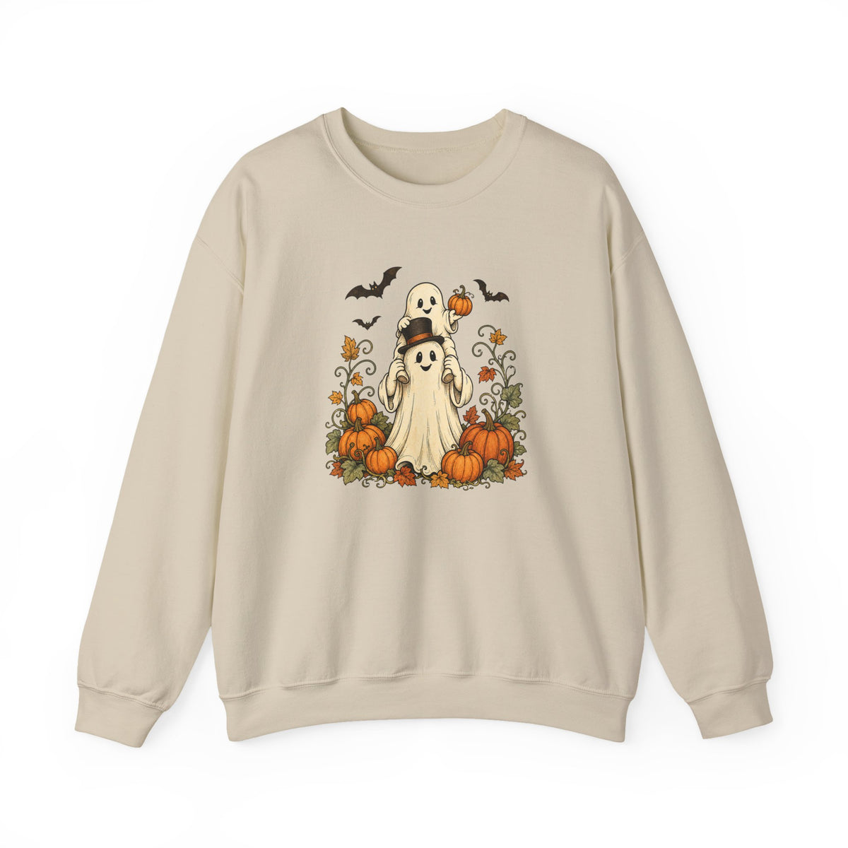 Halloween Pumpkin Ghost Crewneck Sweatshirt