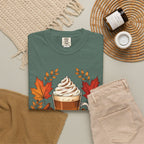 Pumpkin Spice Latte T-Shirt — Autumn Coffee Fall Leaves Tee