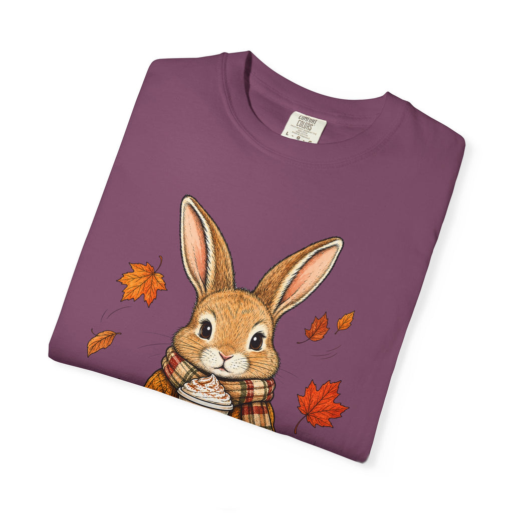Autumn Bunny Tee — Cozy Fall Rabbit with Scarf & Hot Cocoa