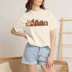 Halloween Critter Lineup T-Shirt — Cute Pumpkin, Witch & Bunny Spooky Crew