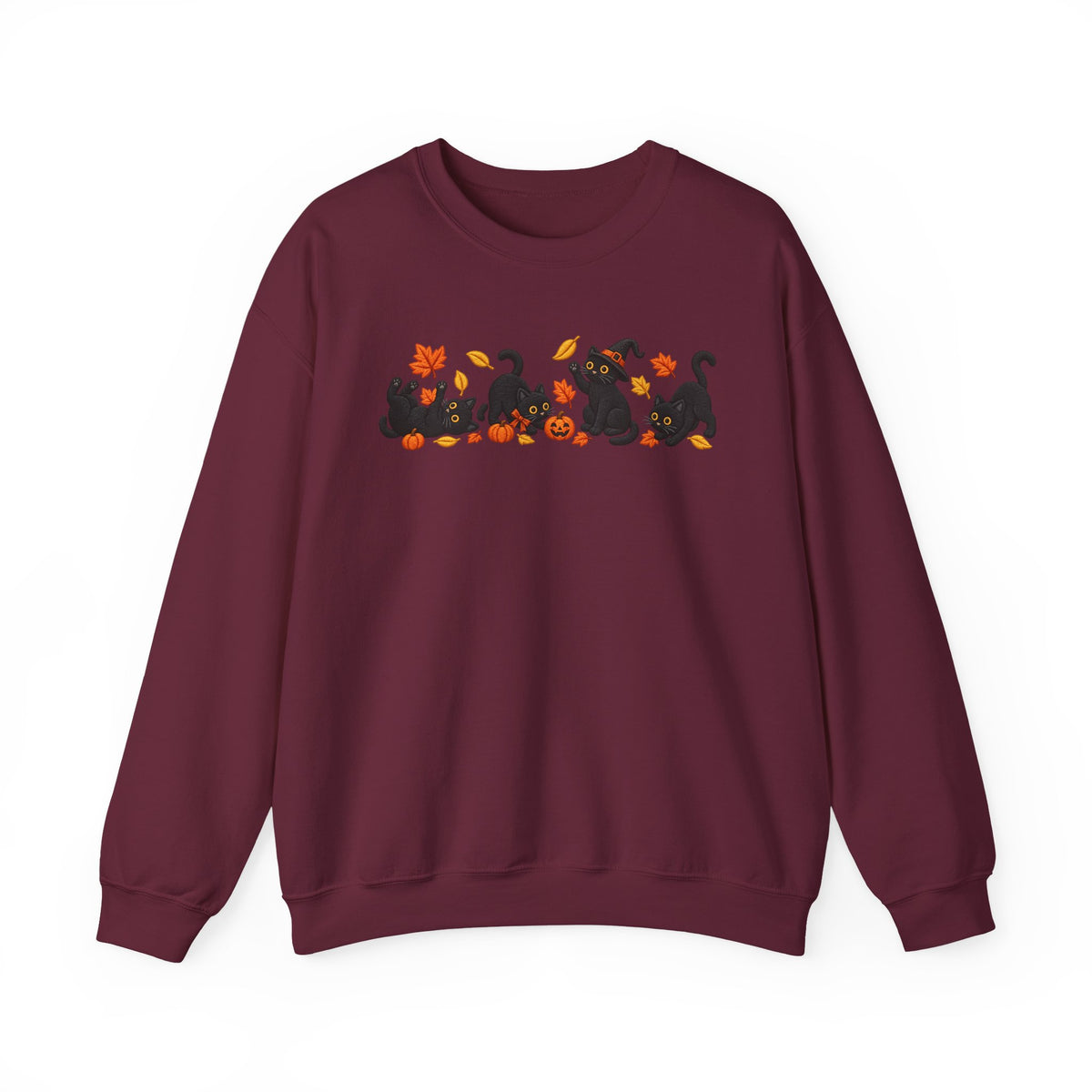 Autumn Play Black Cats Crewneck Sweatshirt