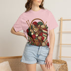 Cat in Yarn Basket T‑Shirt — Cozy Holiday Knitting Cat Tee