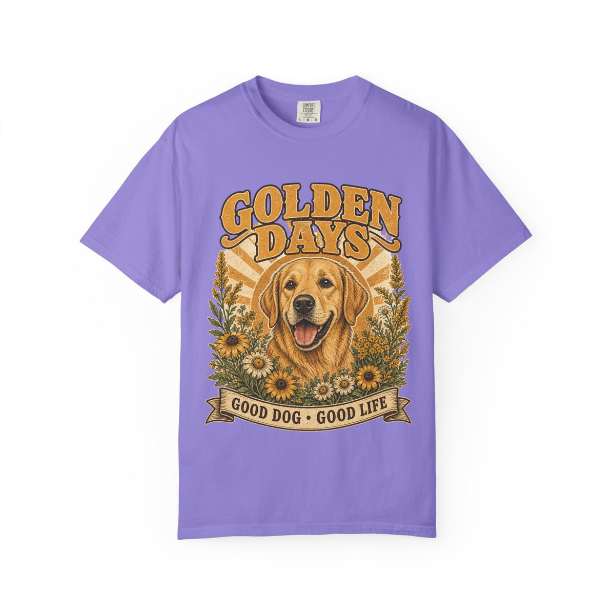Golden Days Golden Retriever T-Shirt — "Good Dog • Good Life" Graphic Tee