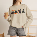 Herbst-Sweatshirt mit schwarzem Katzen-Motiv