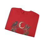 Mystic Moon & Mushroom Crewneck Sweatshirt — "Whisper to the Wild" Nature Graphic