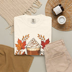 Pumpkin Spice Latte T-Shirt — Autumn Coffee Fall Leaves Tee
