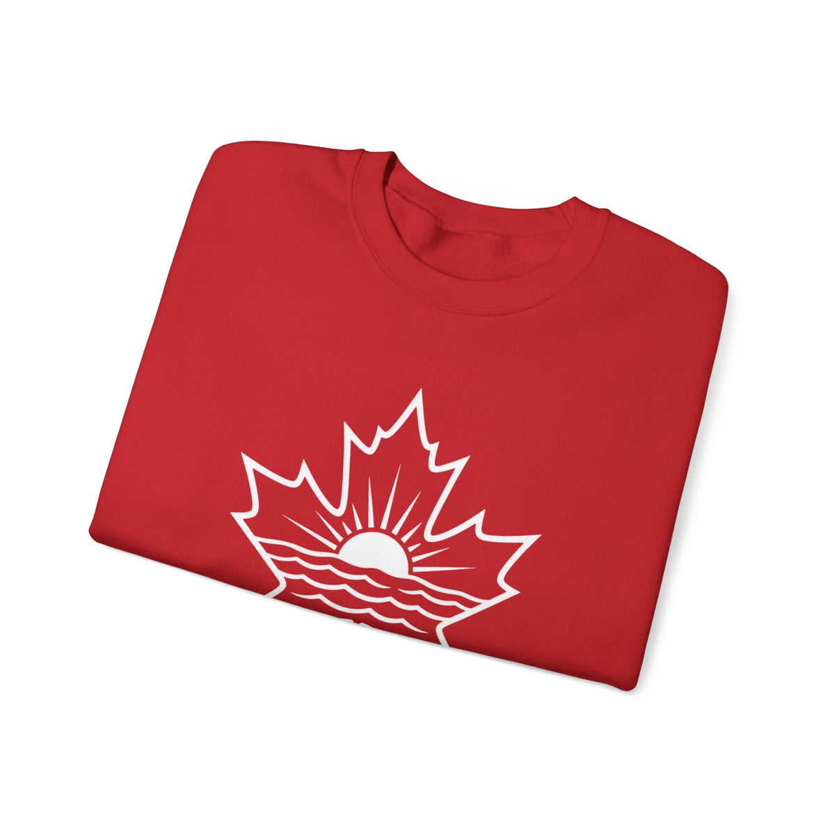 Lake Ontario Crewneck Sweatshirt — Maple Leaf Sunset Lake Design