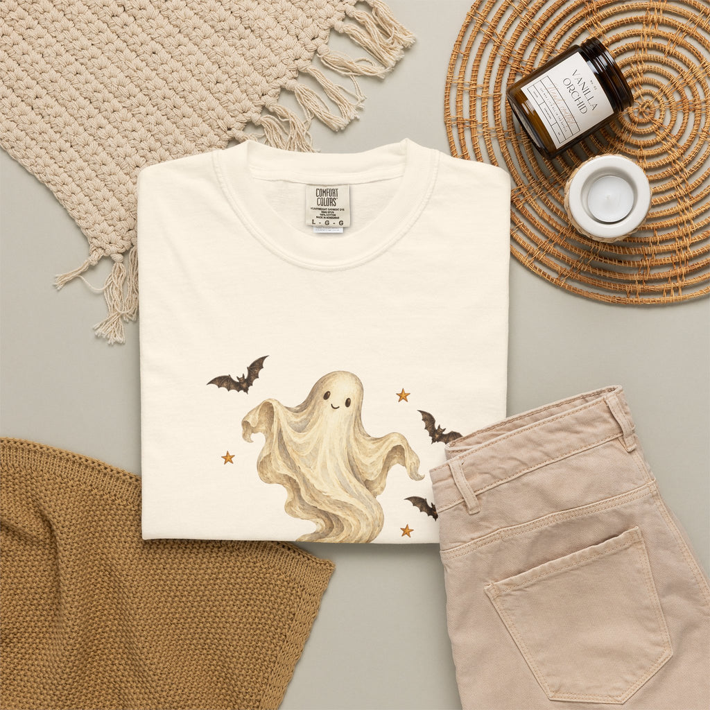 Halloween Ghost in Jack-O'-Lantern T-Shirt
