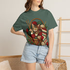Cat in Yarn Basket T‑Shirt — Cozy Holiday Knitting Cat Tee