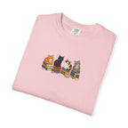 Cat Knit Crew T-Shirt — Cozy Cats Sitting Together Graphic Tee