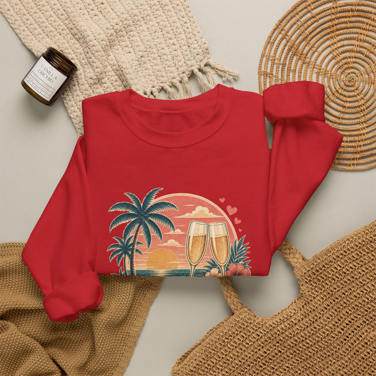 Honeymoon Mode Sweatshirt – Tropical Sunset Couples Crewneck