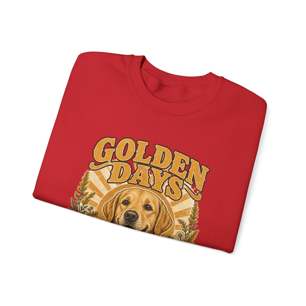 Sweatshirt — "Golden Days: Good Dog • Good Life" Retro Golden Retriever Crewneck