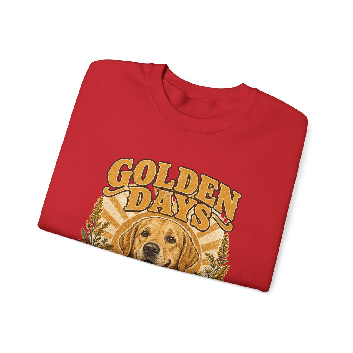 Sweatshirt — "Golden Days: Good Dog • Good Life" Retro Golden Retriever Crewneck