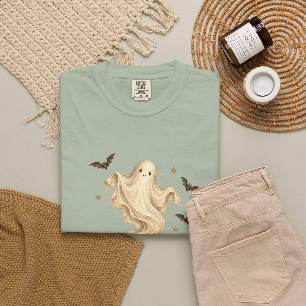 Halloween Ghost in Jack-O'-Lantern T-Shirt