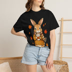Autumn Bunny Tee — Cozy Fall Rabbit with Scarf & Hot Cocoa
